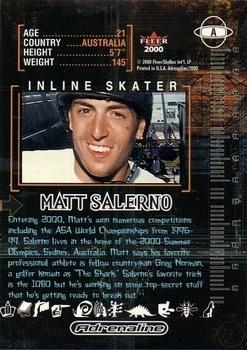 2000 Fleer Adrenaline - Autographs #A Matt Salerno Back